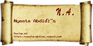 Nyeste Abdiás névjegykártya